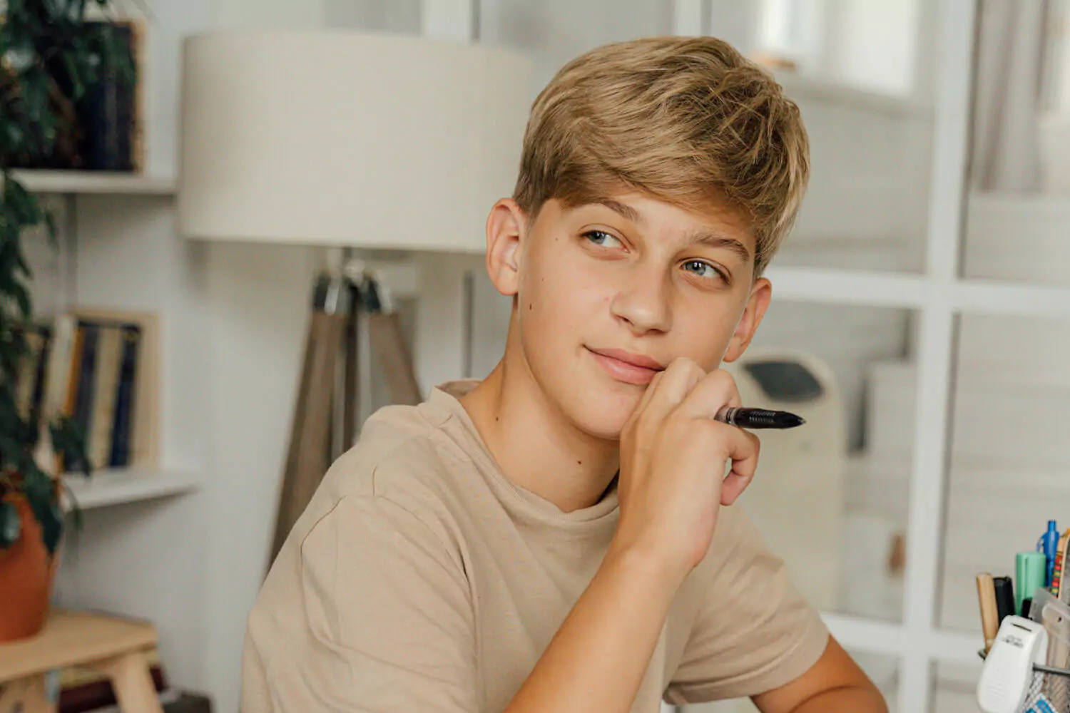 Middelbare school jongen